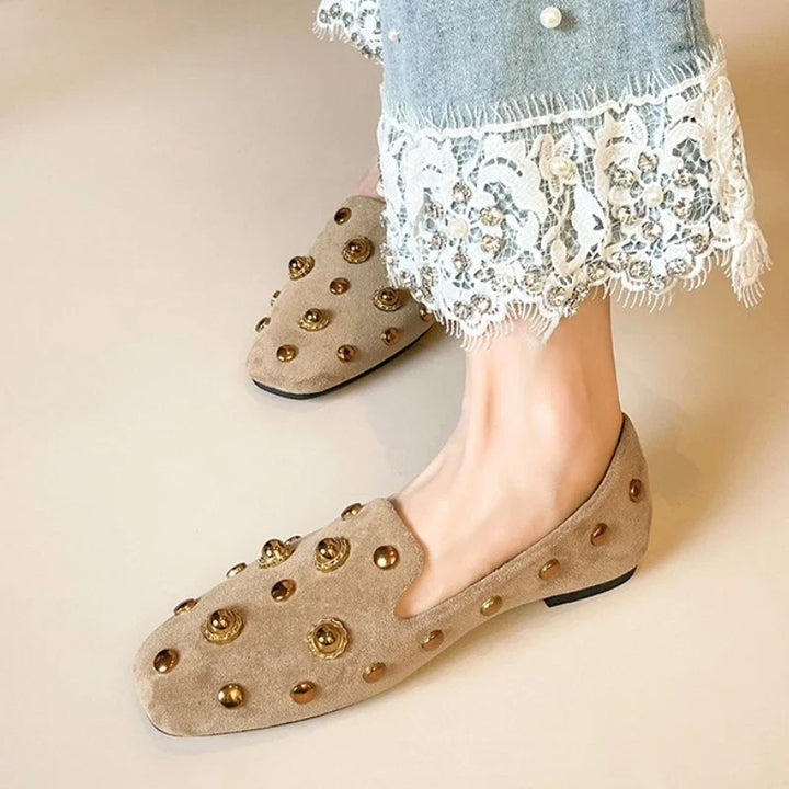 Freya Studded Suede Loafers