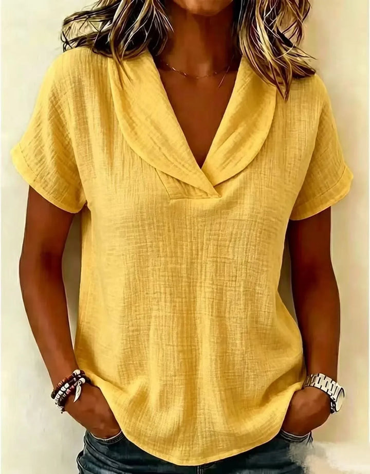 Zara Relaxed V Neck Blouse