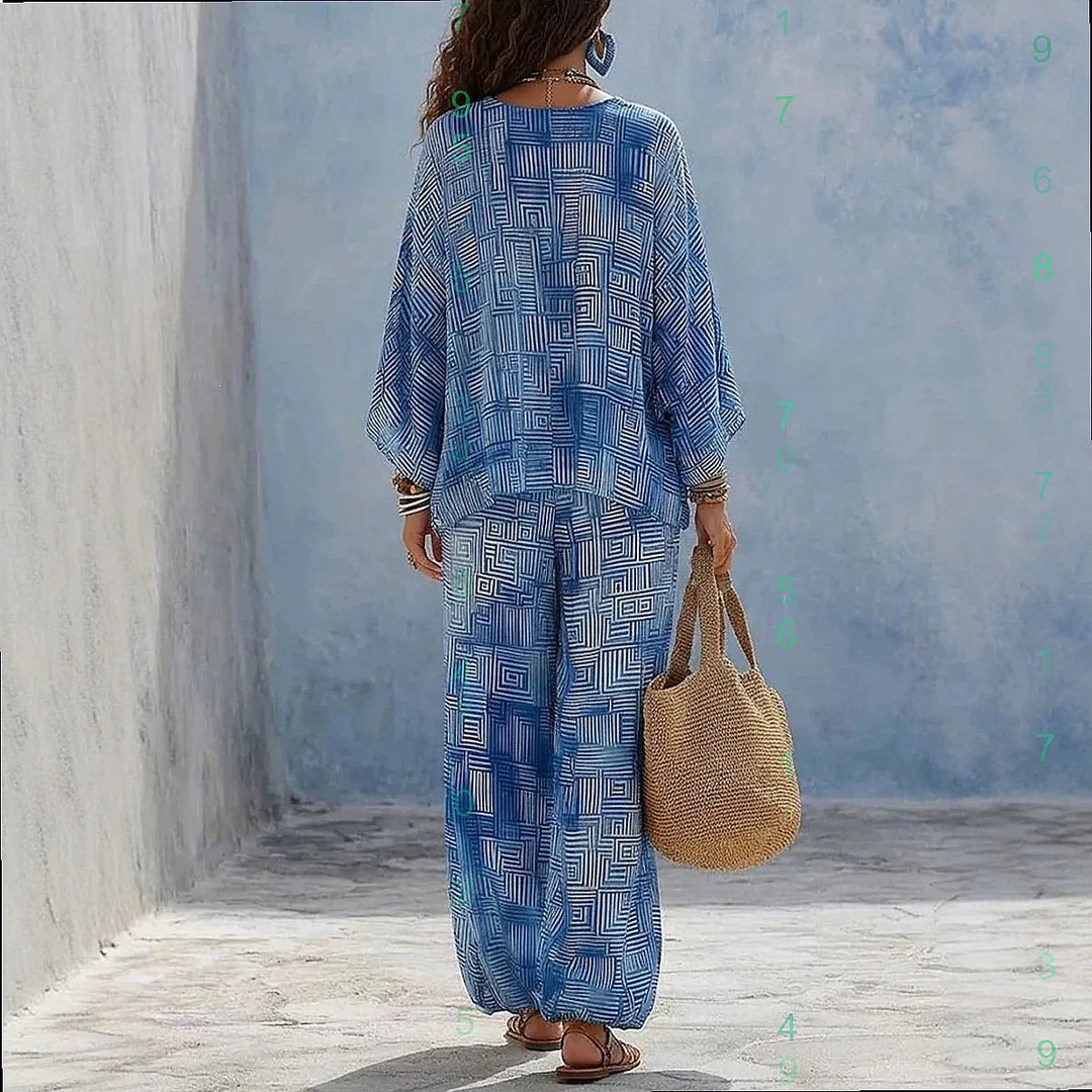 Calista Bohemian Print Two-Piece Outfit Set