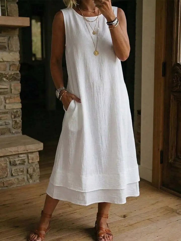 Felicity Effortless Sleeveless Tunic Midi Dress