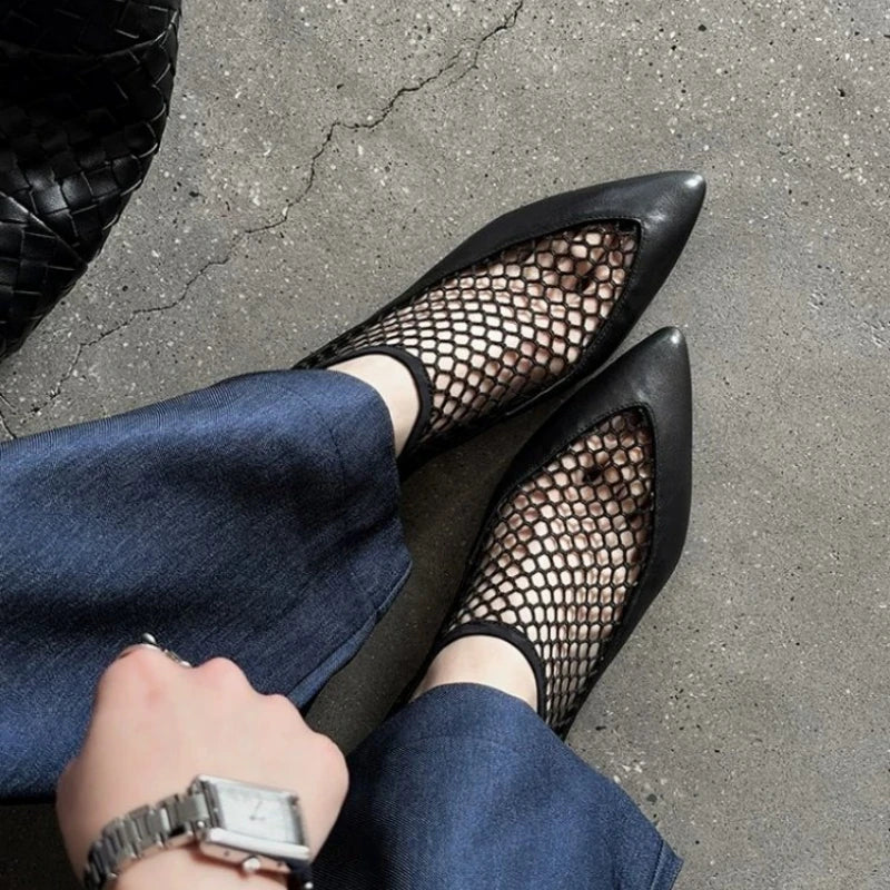 Kayla Pointed Toe Mesh Flats