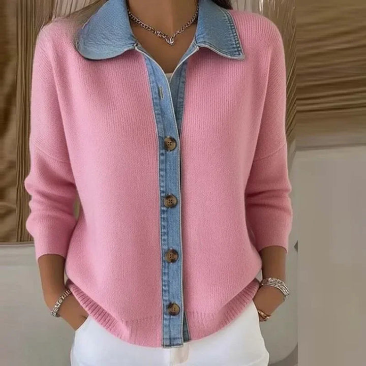 Colette Denim Placket Cardigan