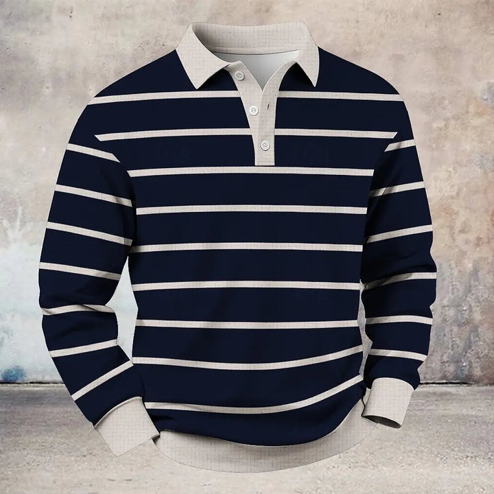 Gavin Breathable Striped Polo Shirt