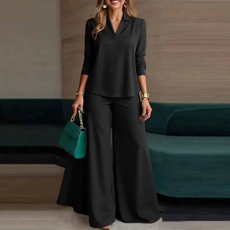 Alina Relaxed Wide Leg Pants Set