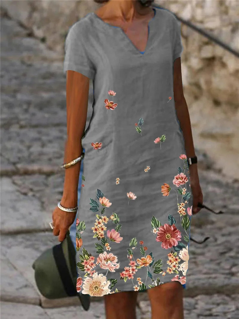 Agatha Floral V Neck Mini Dress