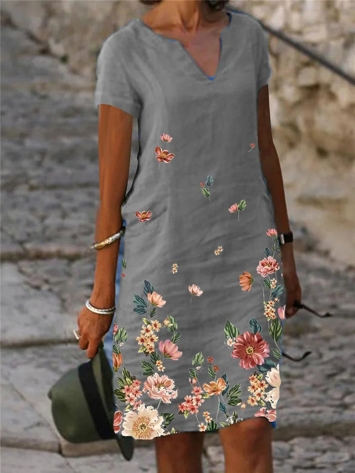 Agatha Floral V Neck Mini Dress