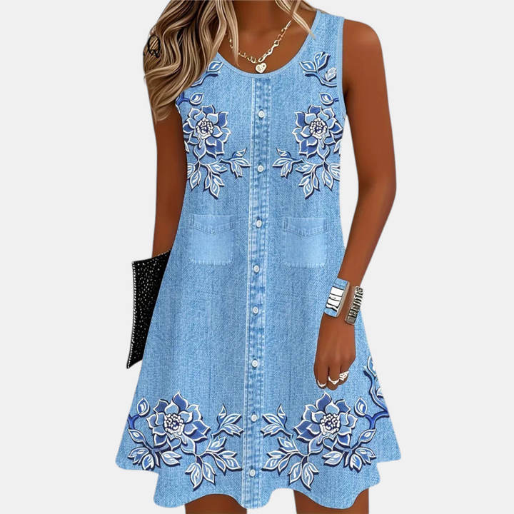 Angela Floral Print A-Line Mini Dress