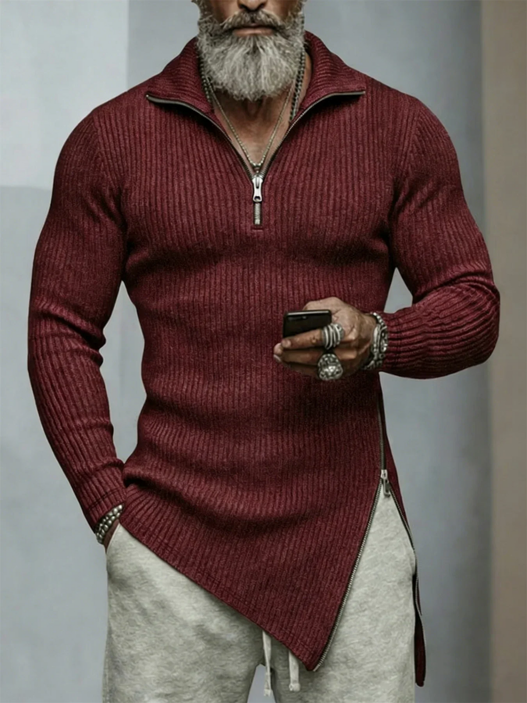 Jacob Quater Zip Knit Sweater