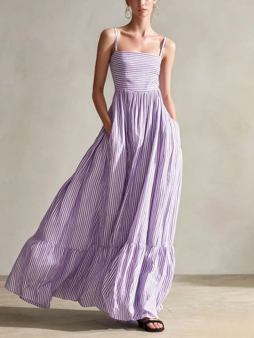 Cassiel Striped Tiered Maxi Dress