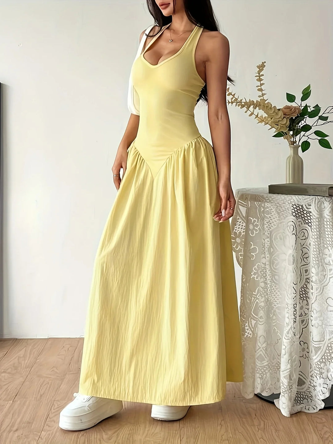 Lyla V Neck Flare Maxi Dress