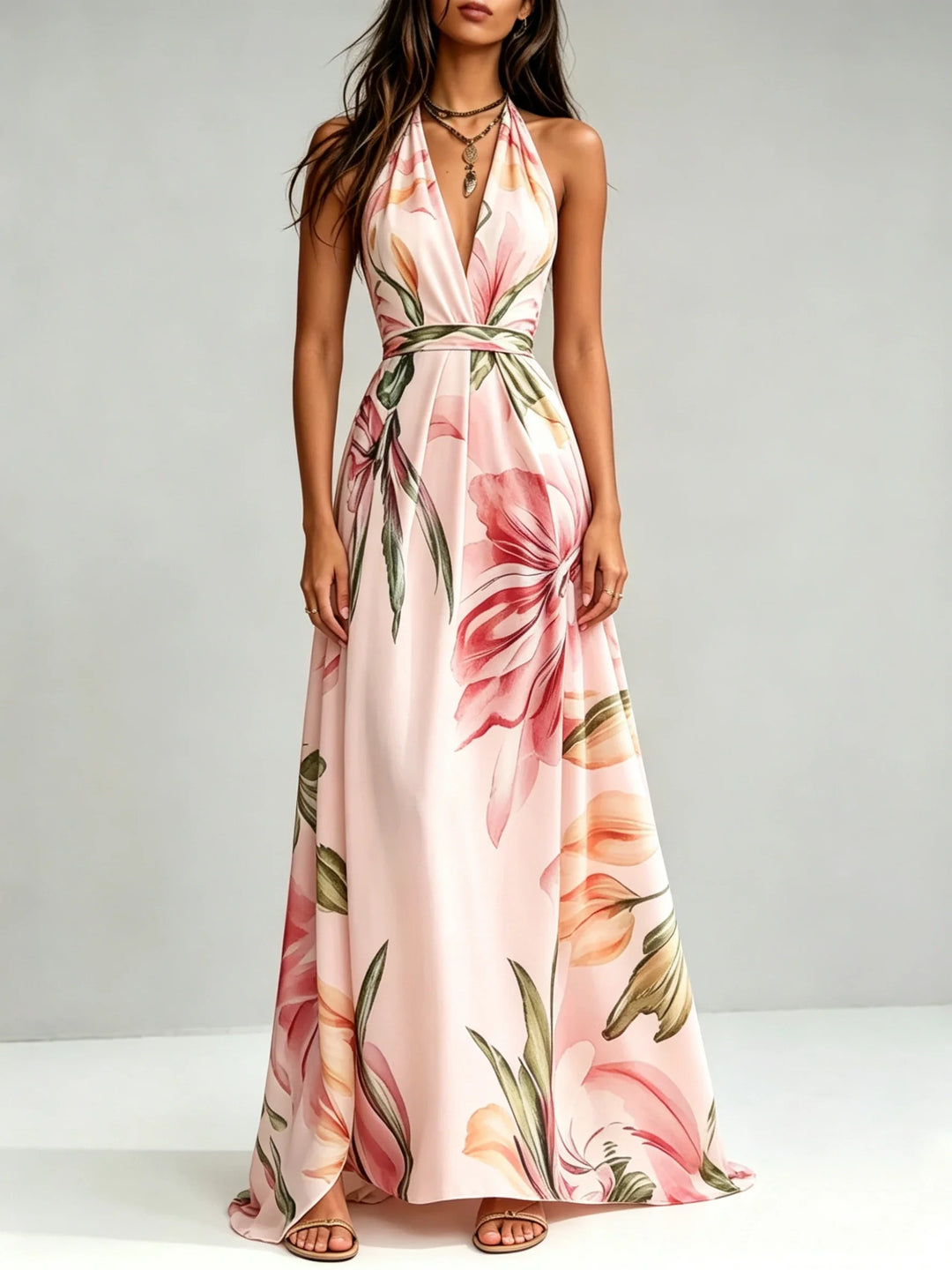 Loraine Floral Maxi Wedding Guest Dress