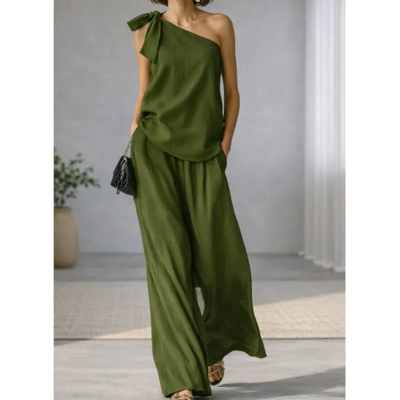 Zinnia One Shoulder Two Piece Set