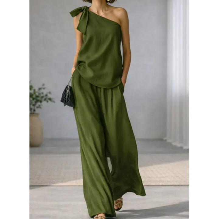 Zinnia One Shoulder Two Piece Set