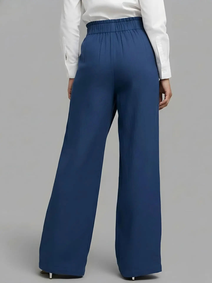 Abegail Wrap Linen Wide Leg Pants
