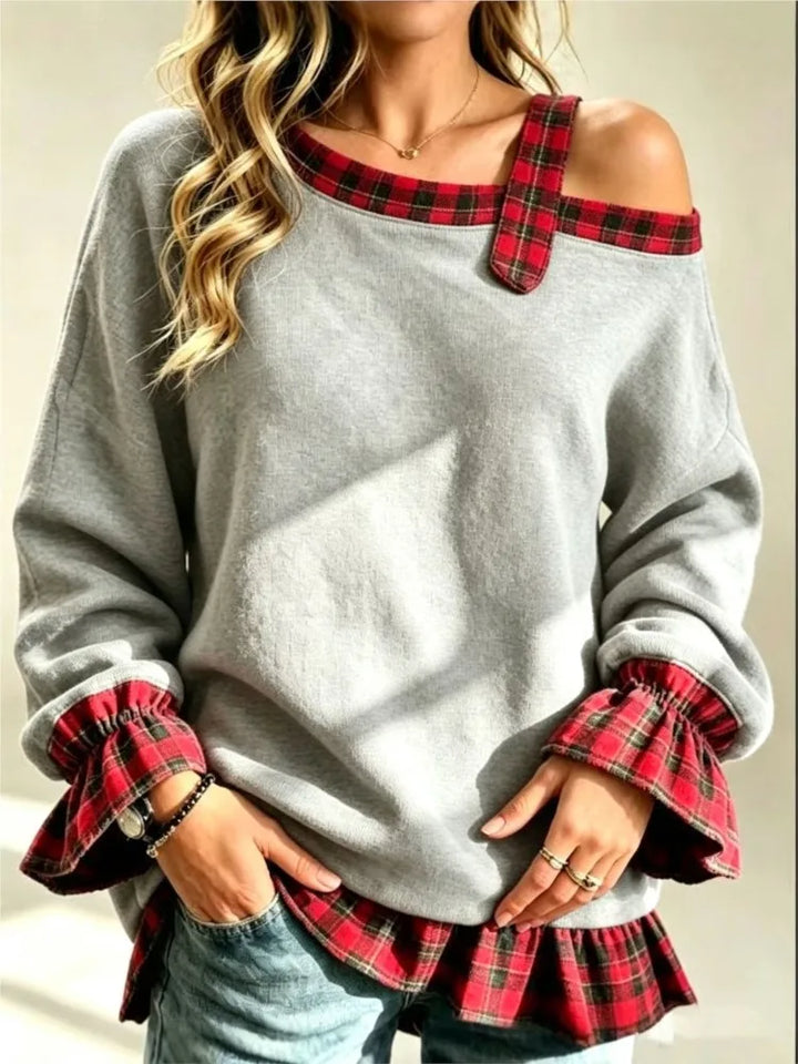 Winslet Plaid Trim Pullover