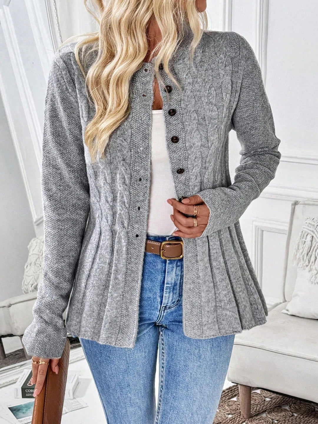 Celia Cable Knit Cardigan