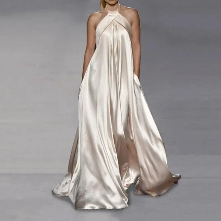 Evie Satin Halter Maxi Dress