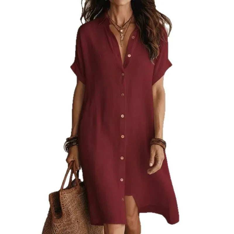 Aria Button Down Shirt Dress