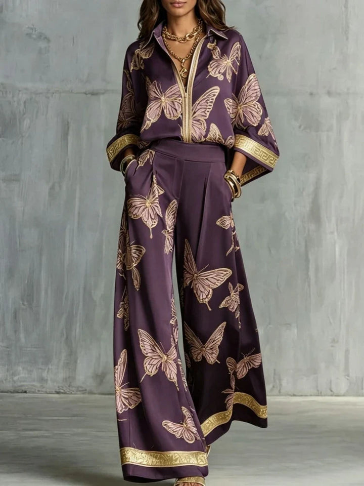Grace Butterfly Print Lounge Set
