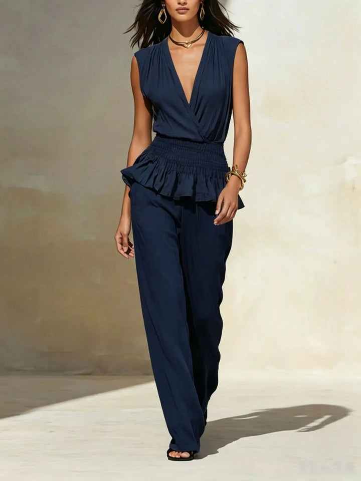 Aya Ruffle Peplum Jumpsuit
