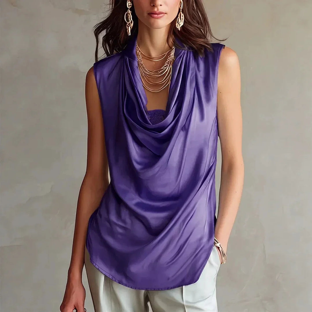 Victoria Draped Cowl Neck Blouse