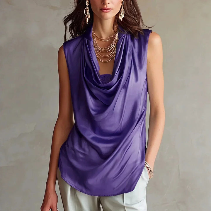 Victoria Draped Cowl Neck Blouse