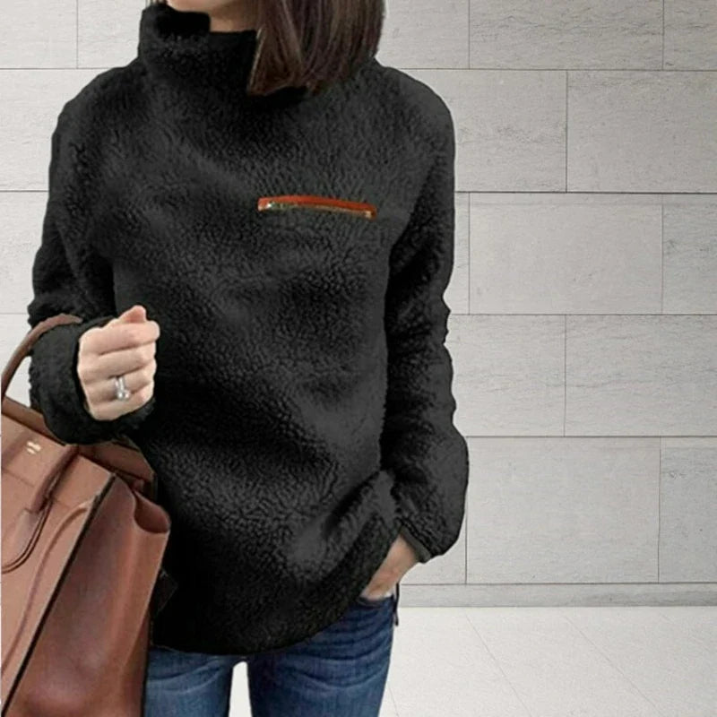 Marielys Sherpa Turtleneck Top