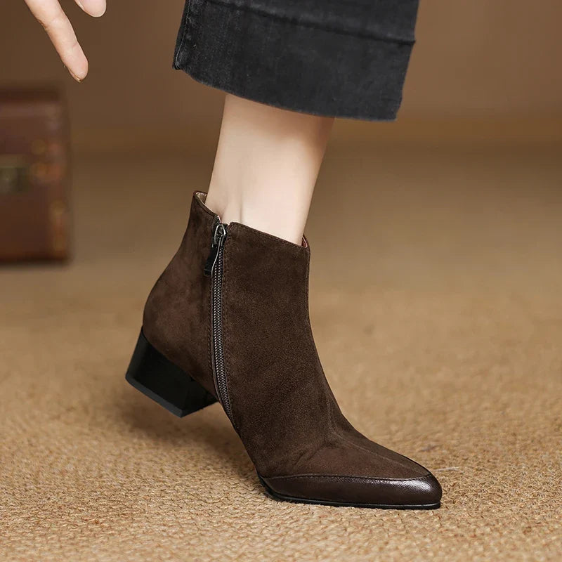 Hortense Side Zip Suede Boots