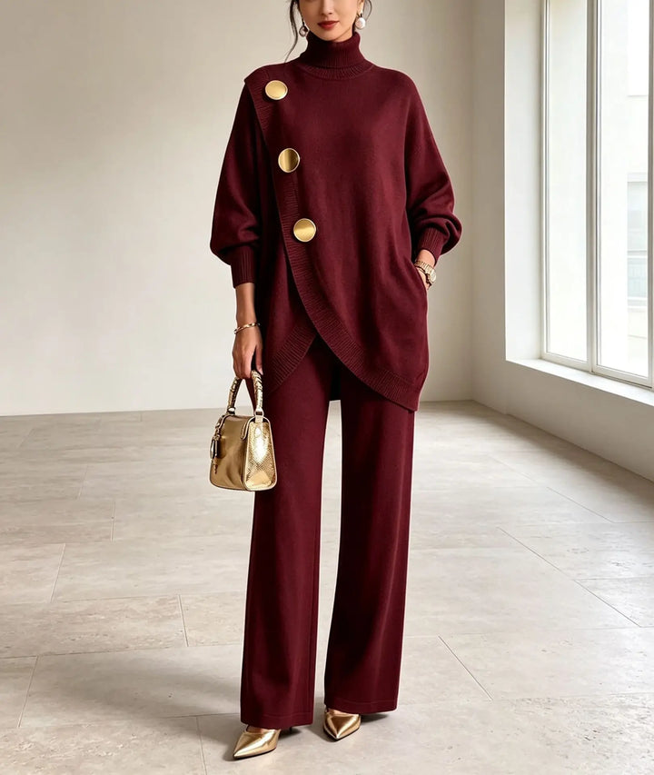 Solene Wrap Front Sweater Set