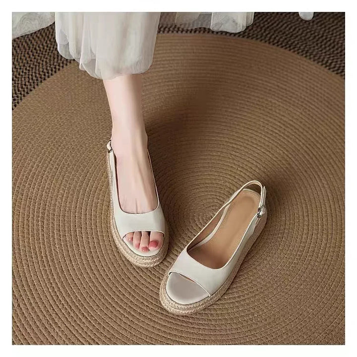 Macy Open Toe Espadrille Wedges