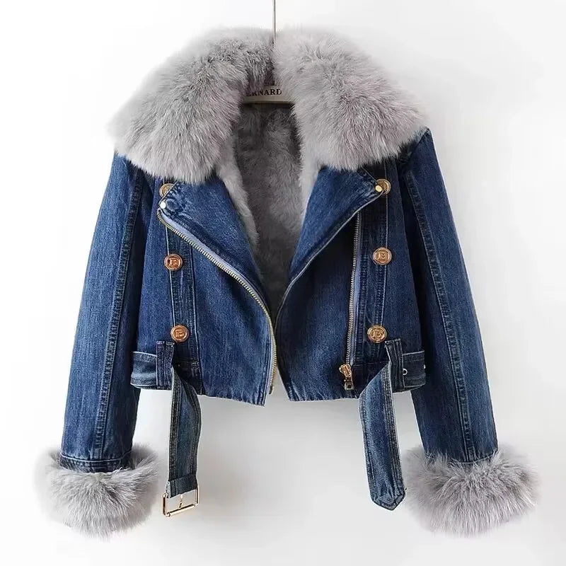 Danica Faux Fur Denim Jacket