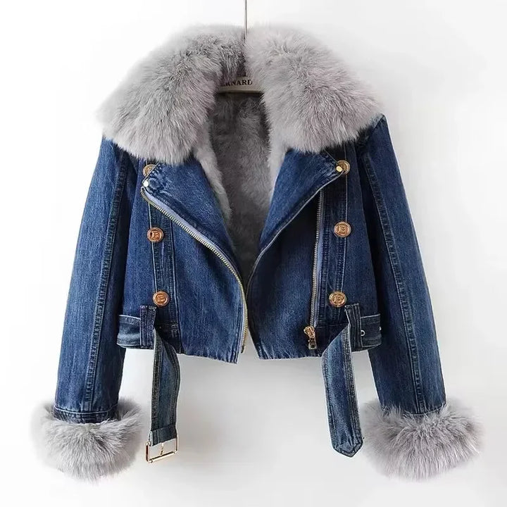 Danica Faux Fur Denim Jacket