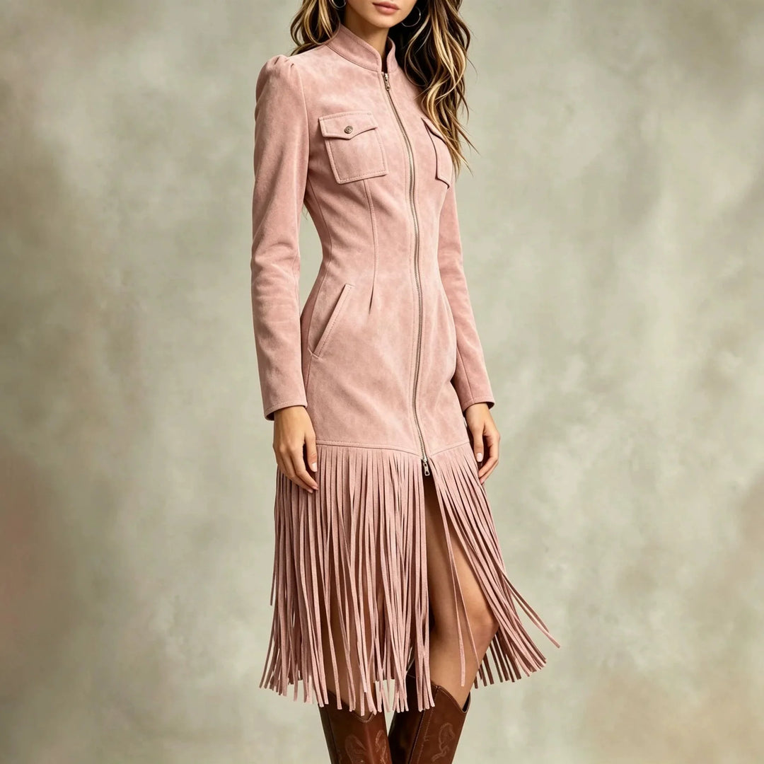 Monroe Fringe Suede Midi Dress
