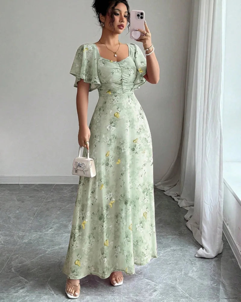 Fianna Puff Sleeve Midi Dress