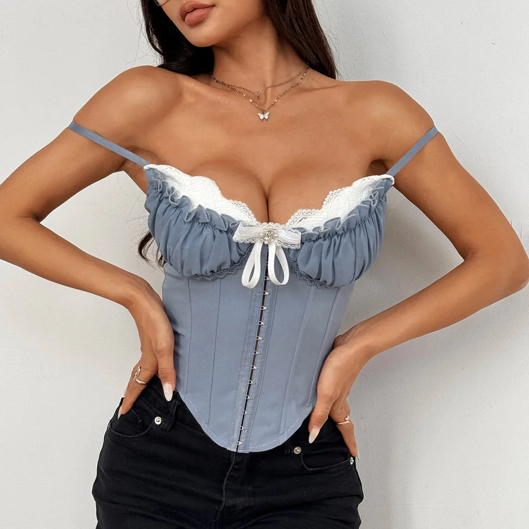 Gwen Lace Trim Corset Top