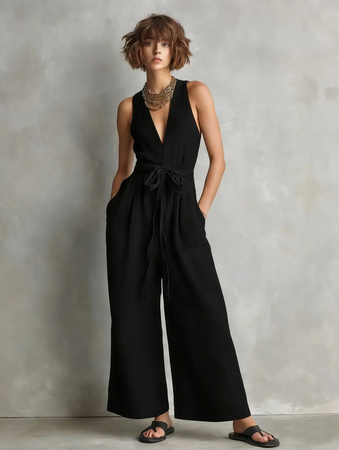 Catarina Relaxed V Neck Jumpsuit