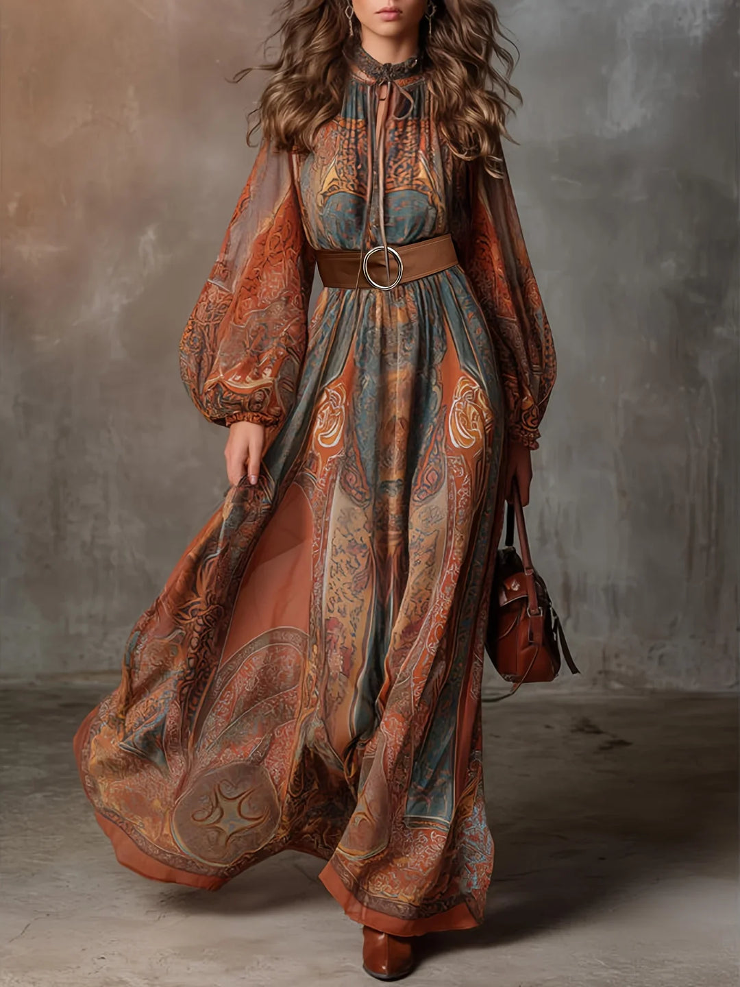 Liora Paisley Print Maxi Dress