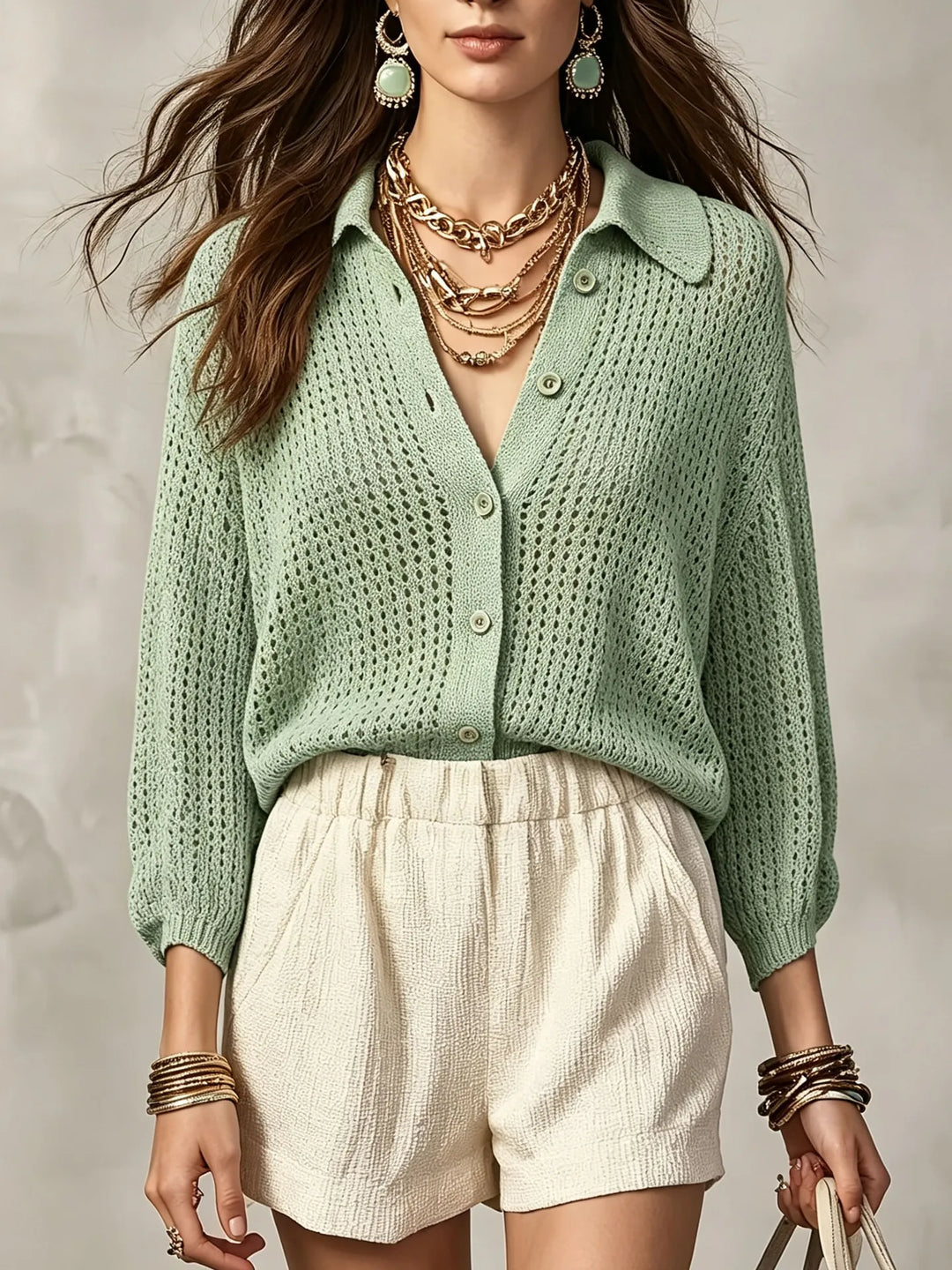 Adalyn Open Crochet Knit Cardigan