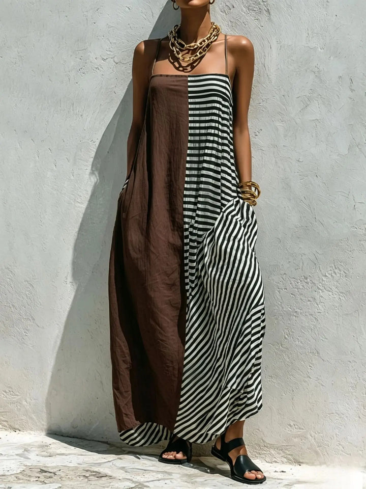 Diane Casual Striped Maxi Dress