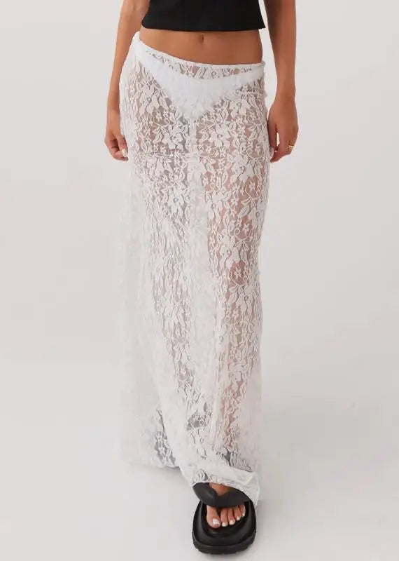 Nora Sheer Lace See Through Skirt