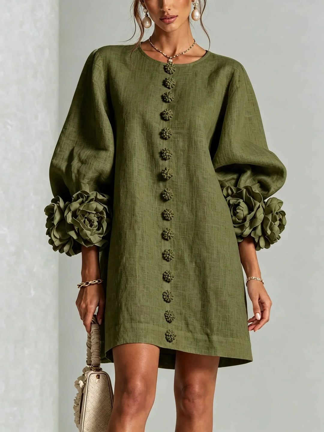 Serena Floral Cuff Mini Dress