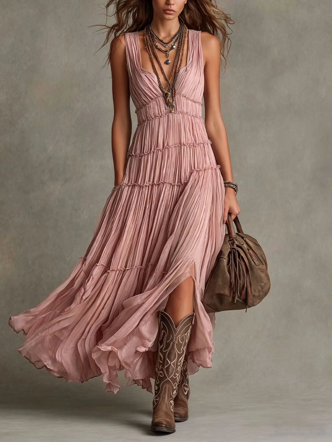 Wrenna Tiered Boho Maxi Dress