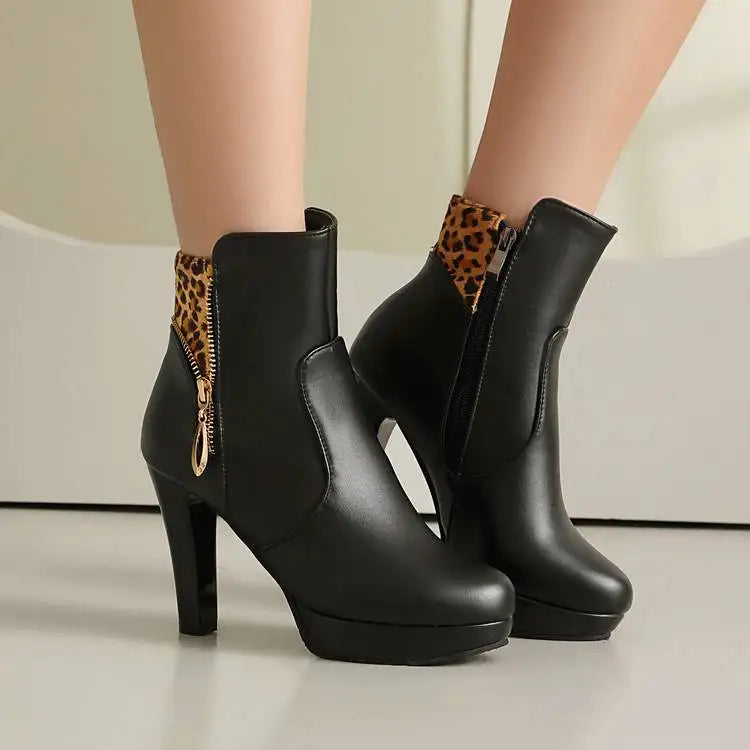 Marchant Leopard Panel Ankle Boots