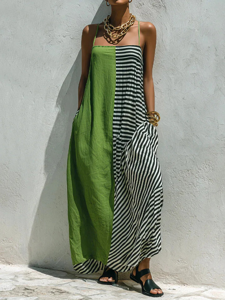 Diane Casual Striped Maxi Dress