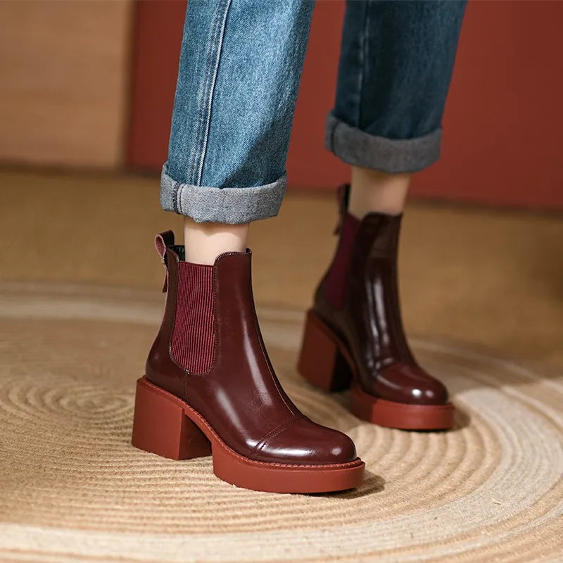 Nathalie Platform Chelsea Boots