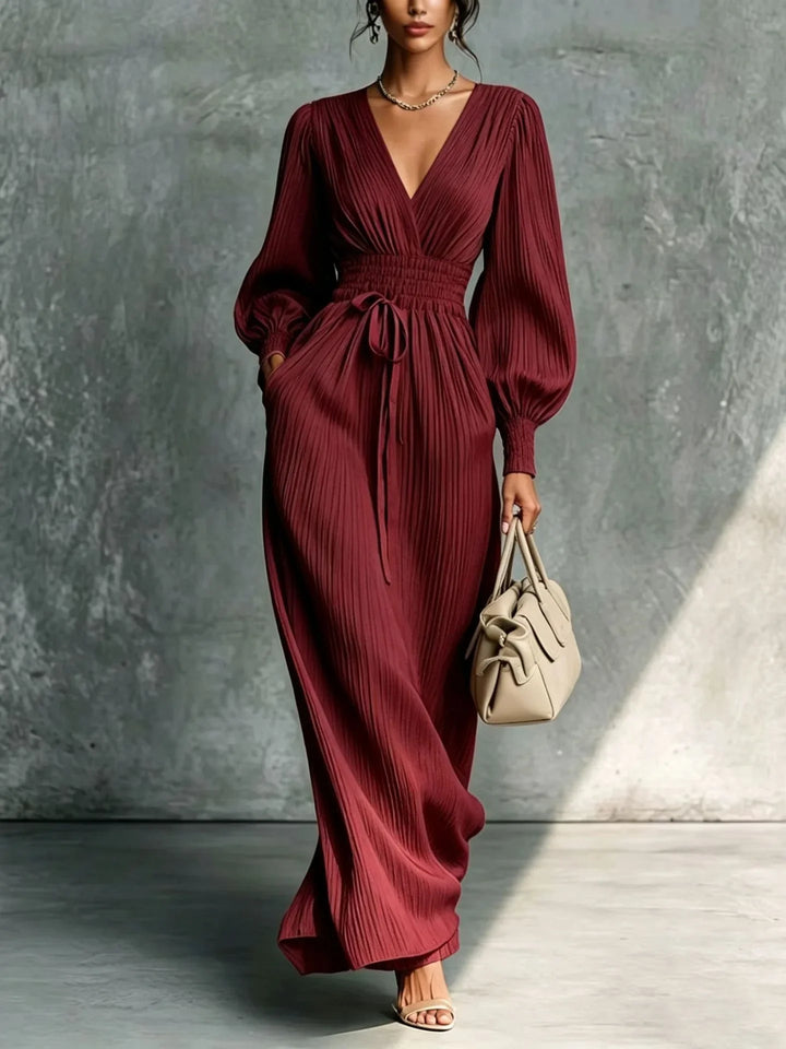 Megan Deep V Neck Maxi Dress