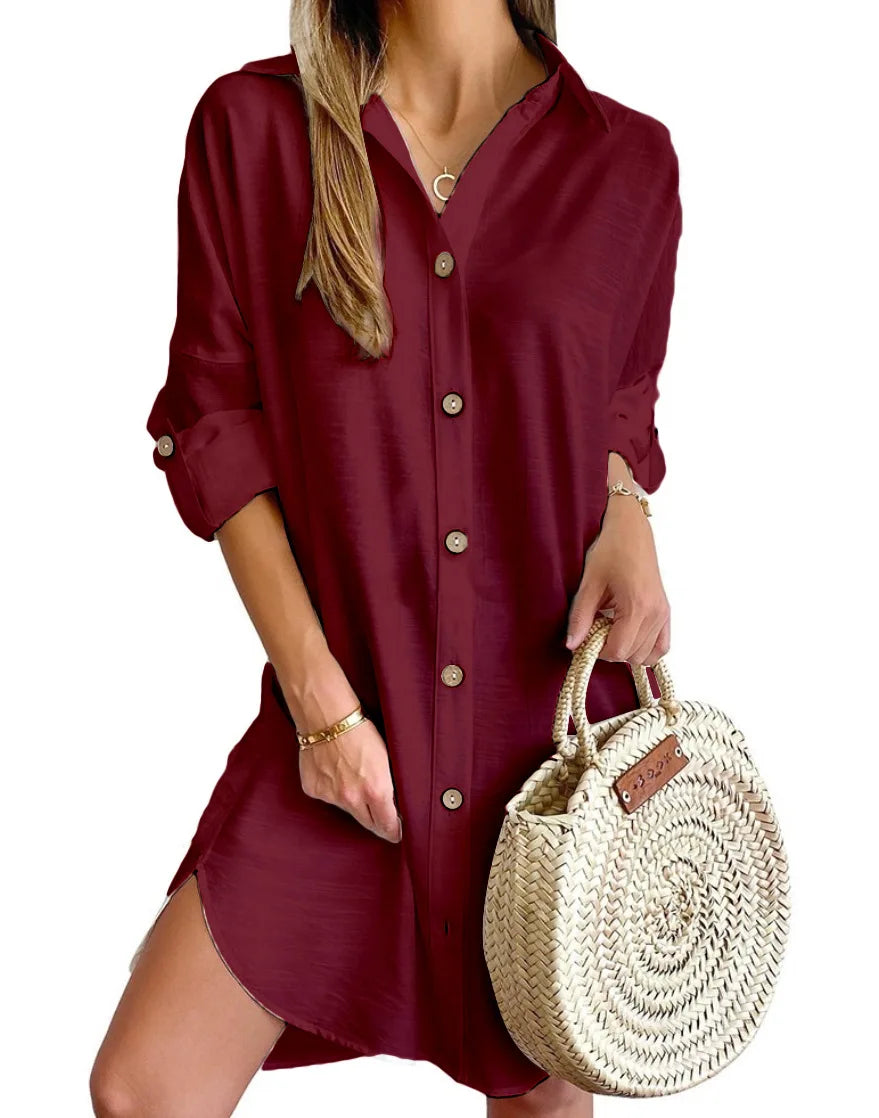 Adalia Button Up Shirt Dress