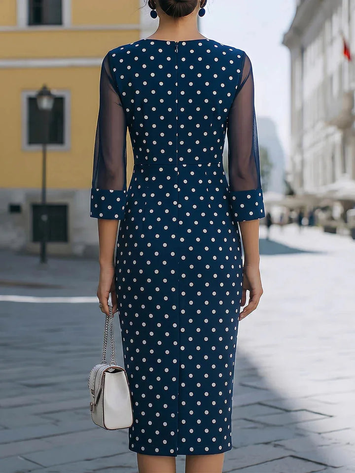 Amelina Polka Dot Wedding Guest Midi Dress