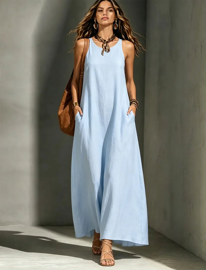 Yasmin Pocket Linen Maxi Dress