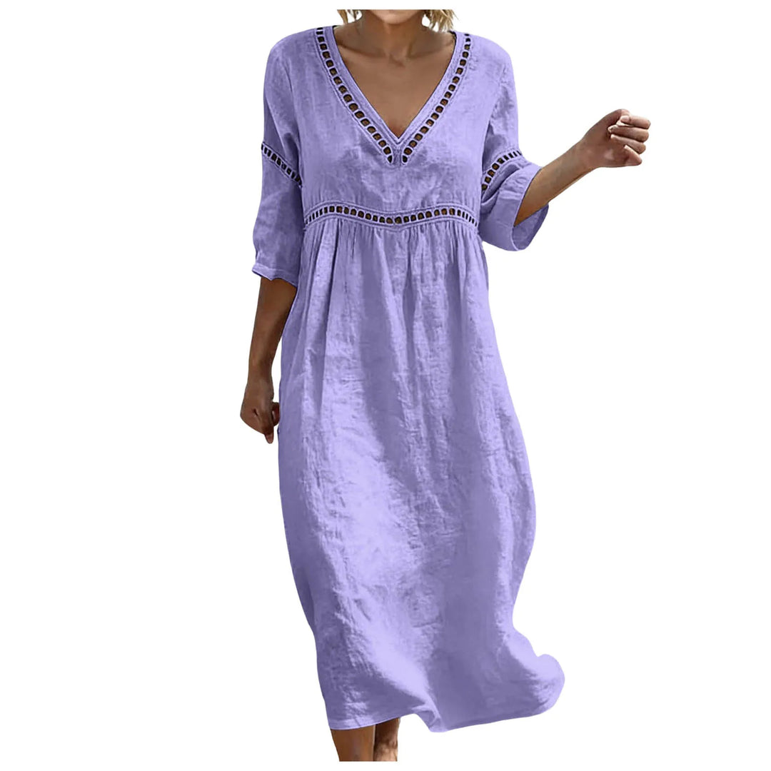 Polina Embellished V Neck Boho Maxi Dress